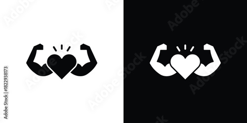 Strong heart icon Isolated. icon for logo, graphic design and more.
