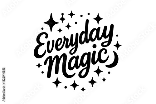 Everyday Magic Artistry. ?Everyday Magic?. modern hand lettering, smooth curves, balanced composition, clear
