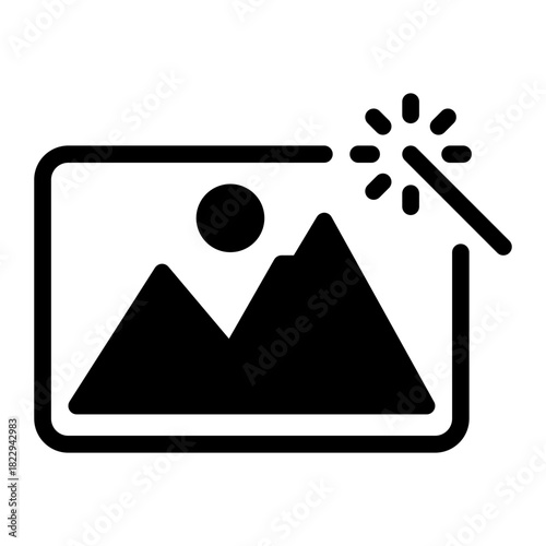 photo editing glyph icon
