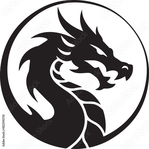 Wallpaper Mural dragon logo emblem crest vector silhouette for branding identity Torontodigital.ca