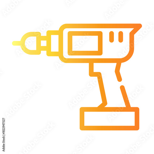 drilling machine Line Gradient Icon