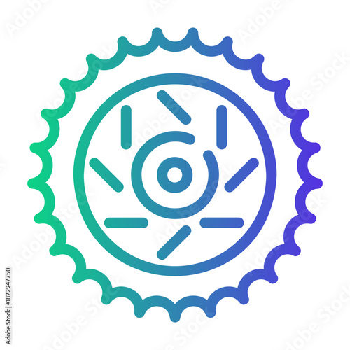 saw blade Line Gradient Icon