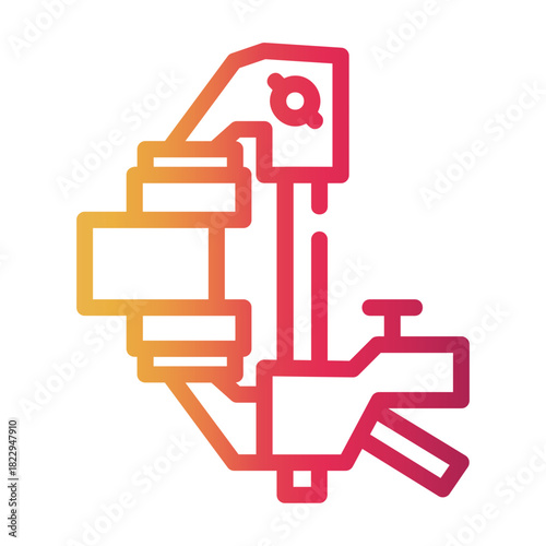 clamp Line Gradient Icon