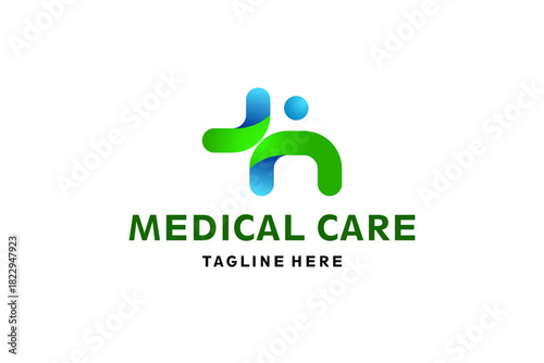 Letter N logo for medical pharmacy. Logo design template. Medical health. Community logo design.