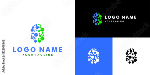 Creative Digital Brain Logo Design Template
