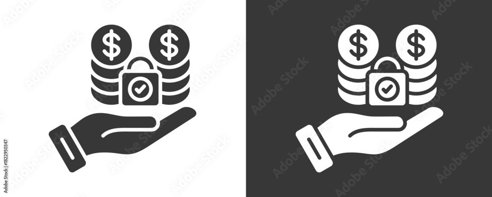 Fototapeta premium Cost Icon Set Vector Collection Isolated In Black And White