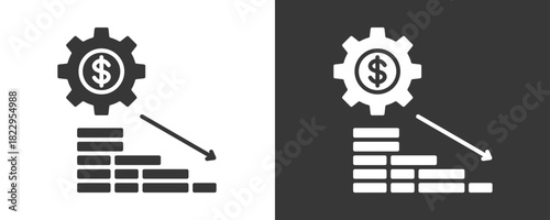 Depreciation Icon Set Vector Collection Isolated In Black And White