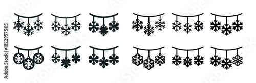 Black snowflake ornament designs for festive decor