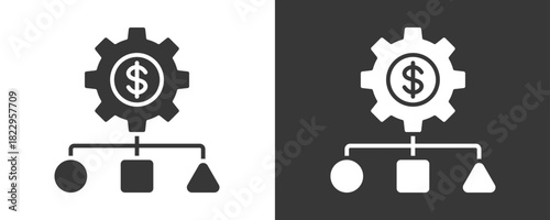 Allocation Icon Set Vector Collection Isolated In Black And White