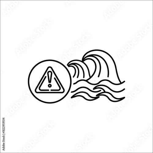 Warning banner for coastal flood advisory with alert information