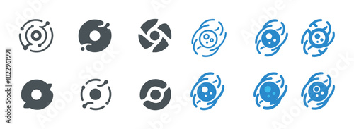 Collection of abstract circular and spiral icon designs