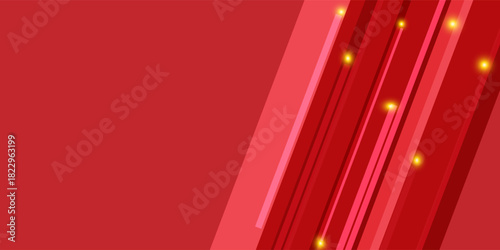 Abstract red background with light diagonal lines. Motion light design. Technology futuristic striped lines with light effect on purple background. Space for text. Vector illustration
