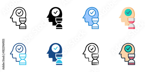Patience icon set multiple style collection vector illustration 
