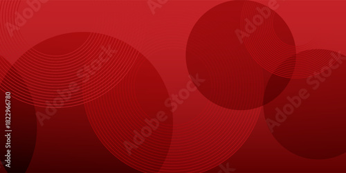White abstract circle geometric red abstract simple art design vector