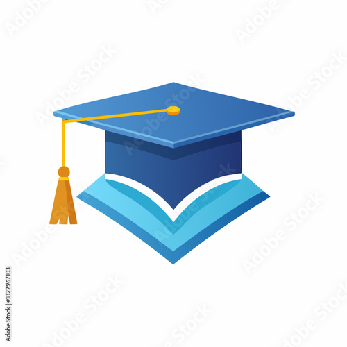 Graduation Cap on Stack of Books Symbolizing Education and Knowledge.