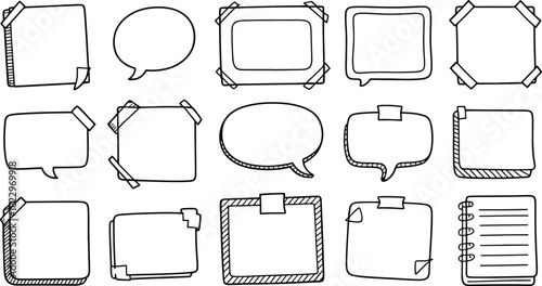 Doodle Speech Bubbles and Note Paper Collection
