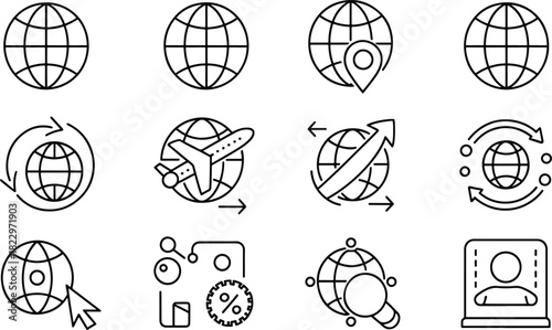 Global Business and Technology Icon Set