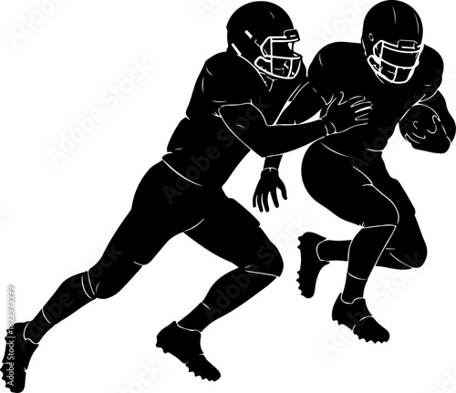 American Football, Football Player, Football Silhouette, Sports Clipart, NFL Inspired, Game Day, Helmet Clipart, Quarterback, Running Back, Lineman, Football Ball, Goalpost, Football Action, Team Spor