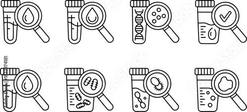 Lab Test Icons Medical Research Vector