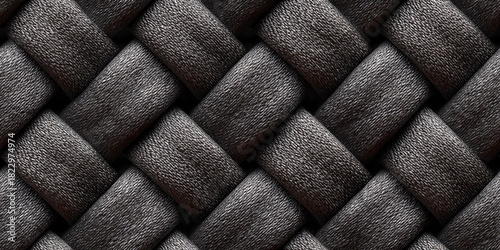 Stylish seamless pattern of intricate braided texture in dark tones