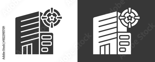 Company Icon Set Vector Collection Isolated In Black And White