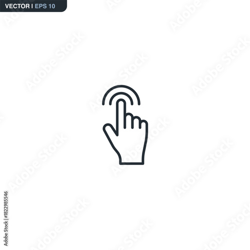 Hand click, linear style sign for mobile concept and web design