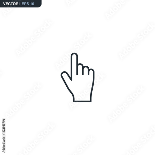 Hand, linear style sign for mobile concept and web design