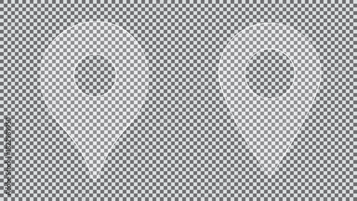 Neon location frame set with purple glow effects and rounded corners for modern UI design