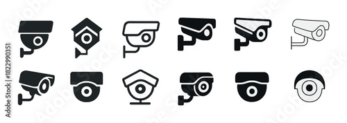 Variety of cctv camera icons - security and surveillance