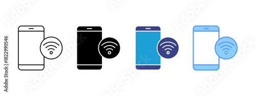 Mobile Connectivity icon set multiple style collection