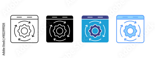 Sustainable Technology icon set multiple style collection