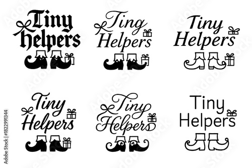 Tiny Helpers Calligraphy. Tiny Helpers. Create a calligraphy lettering illustration of the phrase: Tiny