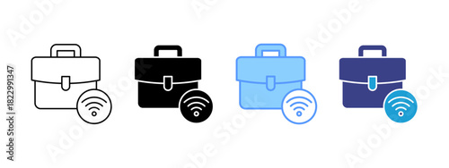 Remote Work icon set multiple style collection