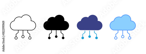 SaaS Solutions icon set multiple style collection