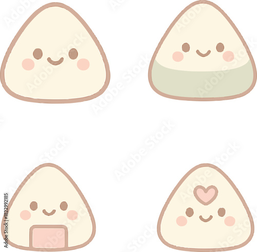onigiri with flat design style, eps 10 illustration rev