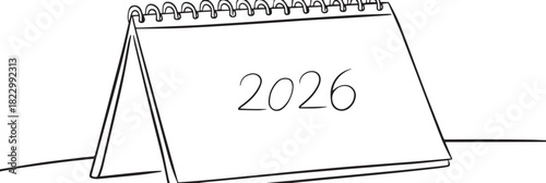 2026 Calendar's Clear Vision: A simple depiction of a desk calendar revealing the year 2026, against a minimalist backdrop, symbolizing future planning and time's progression.