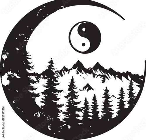 Yin Yang Nature Balance: A visually striking representation of balance, harmony, and the interconnectedness of nature.