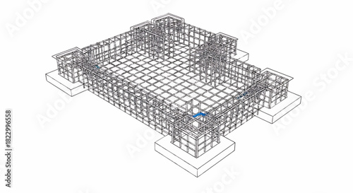 Reinforced Concrete Foundation Structural Detail Vector