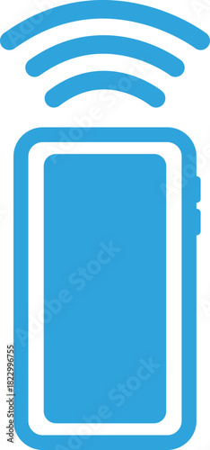 通信中の携帯電話のフラットアイコン
