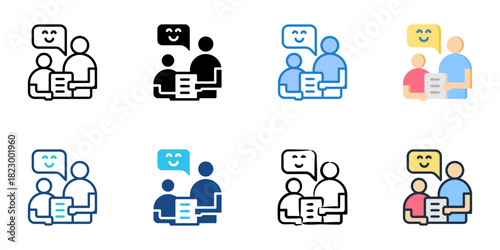 Assertiveness icon set multiple style collection vector illustration 
