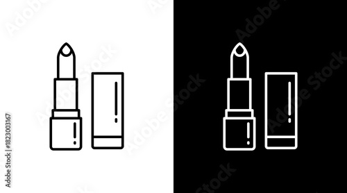 Lipstick White Icon Set Design