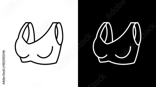 Sports Bra White Icon Set Design