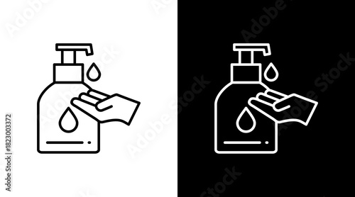 Hand Soap White Icon Set Design