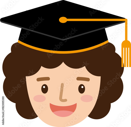 졸업모자를 쓴 엄마