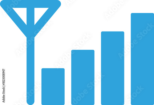 携帯電話の電波のフラットアイコン
