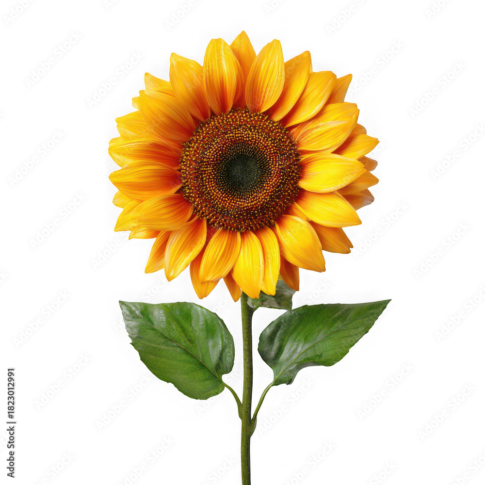 Fototapeta premium sunflower 3d realistic on white background