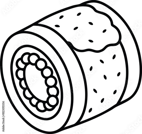 Swiss roll outline drawing Vector