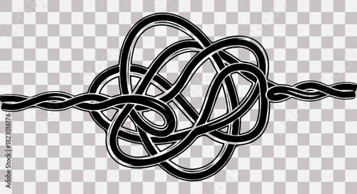 Intricate celtic knot pattern with transparent background