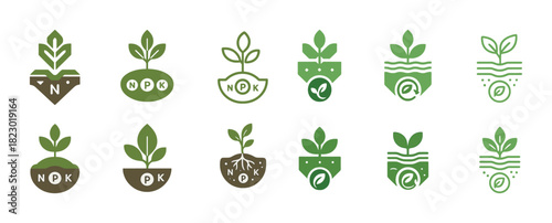 Green icons representing plant growth and nutrient symbols