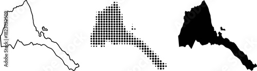 Eritrea Map Outline Halftone Silhouette Vector